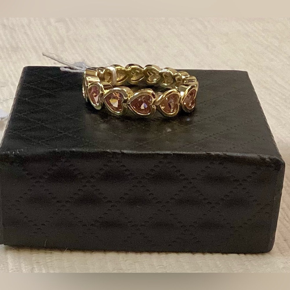 Gold Plated Pink Heart Ring